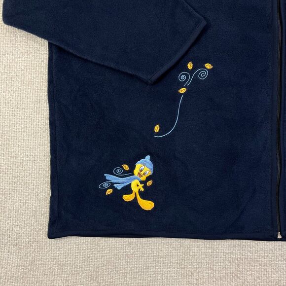 NEW Tweety Bird Hoodie Jacket Women's 26w/28w Fleece Blue Looney Tunes Vintage - Picture 3 of 10
